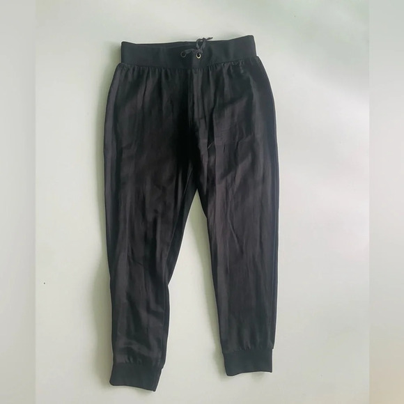 FORCYNTHIA BLACK COTTON SILK JOGGERS MEDIUM - Picture 3 of 9